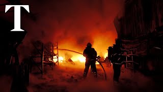Fires erupt after Russian drone attack on Ukraine's Kharkiv