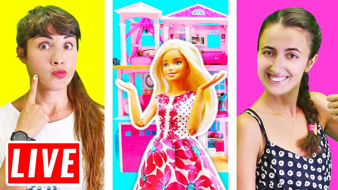 🔴Barbie DREAM HOUSE! Bebek evi düzenleme oyunları CANLI!