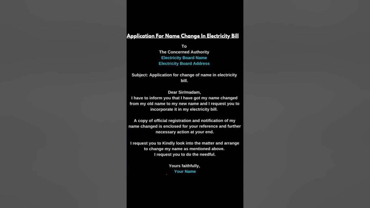 write-an-application-for-change-name-in-electricity-bill-2025-youtube