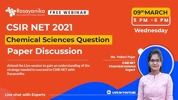 CSIR NET 2021 Day 5 -Chemical Sciences Question Paper Discussion + Detailed Answer Key Explanation