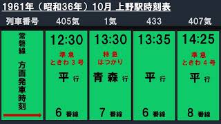 【国鉄時刻表】1961年10月の上野駅時刻表（常磐線）※詳細は概要欄を確認してください