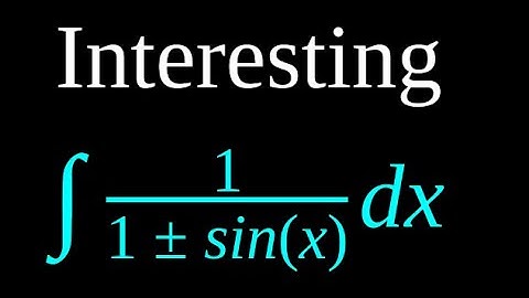 Integral of 1/(1±sin(x))