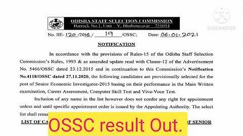 OSSC RESULT DECLARED 😃😃😃. pdf in description.