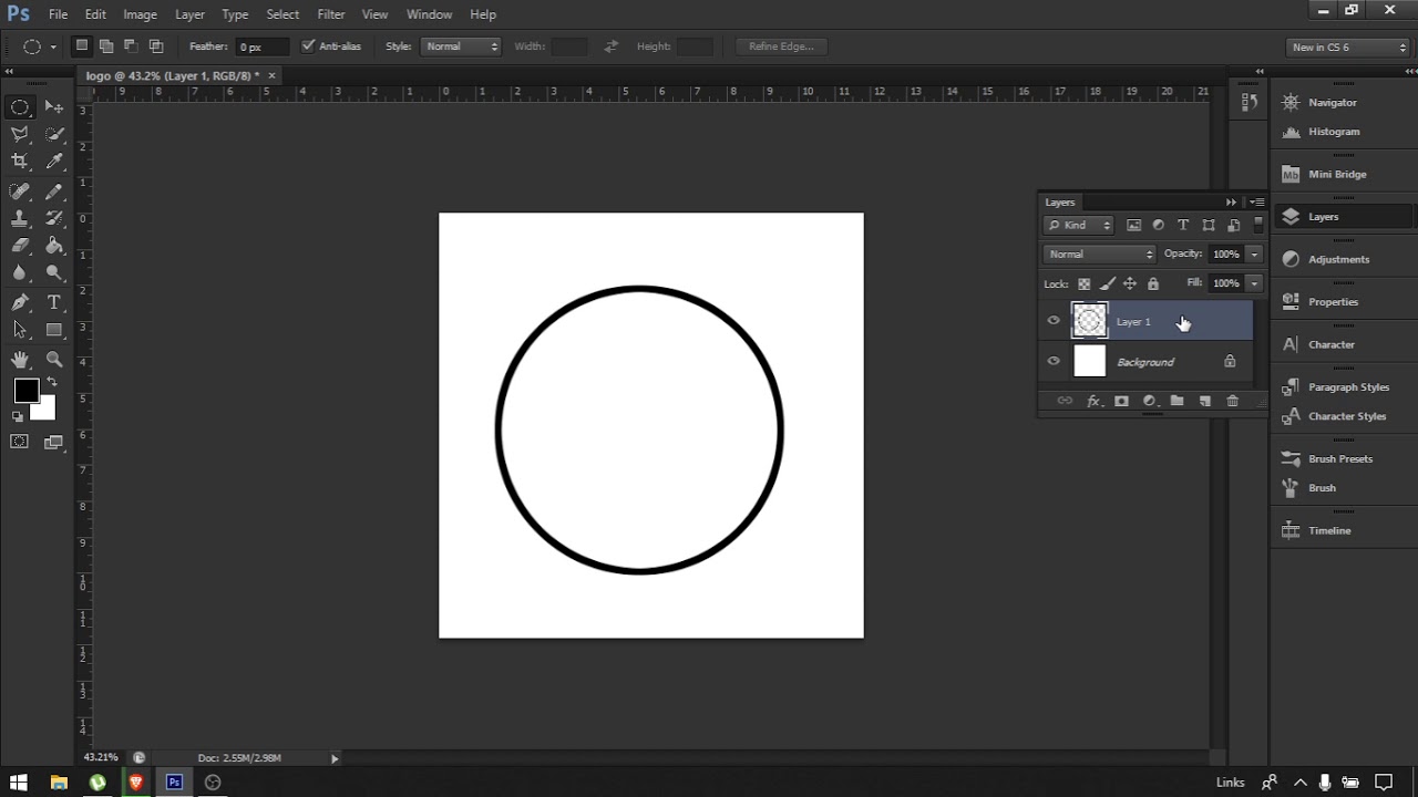 Cara membuat lingkaran Logo di photoshop - YouTube