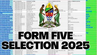 TAMISEMI FORM FIVE SELECTION 2025, SHULE WALIZOPANGIWA KIDATO CHA TANO 2025