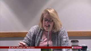 Monroe County Public Library Board of Trustees, February 19, 2020
