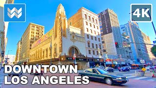 [4K] Broadway Street in Downtown Los Angeles, California - Walking Tour Vlog & Travel Guide 🎧