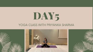 Yoga class for beginners | Day 5 Yoga challenge : Priyanka Sharma