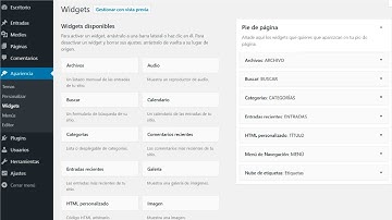 LOS WIDGETS EN WORDPRESS
