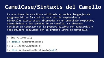 CAMEL CASE (Sintaxis del Camello)