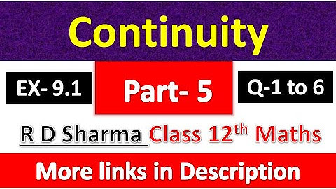 Continuïteit | Oplossing voor wiskunde van klas 12 R D Sharma | Publicatie van Dhanpat Rai | Hoof...
