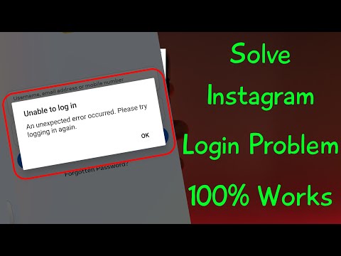 An unexpected error occurred instagram | Fix unable to login please try logging in again problem @Teconz