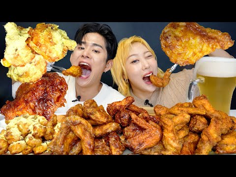 💥 핵바삭쫄깃 <strong>교촌</strong>, 허니, 레드 점보윙🍗먹방!! Korean Chicken mukbang (SUB)