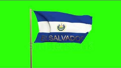 El Salvador flag with title waving in the wind. Looping sun rises style. Animation loop Stock video