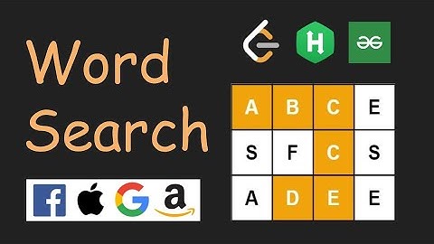 Word search | Leetcode | coding interview problem | FAANG