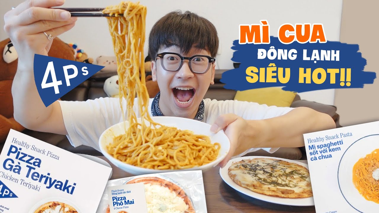 4 ps  New Update  Ăn thử MÌ CUA và PIZZA ĐÔNG LẠNH của PIZZA 4P's SIÊU HOT // Ở nhà ăn cả thế giới