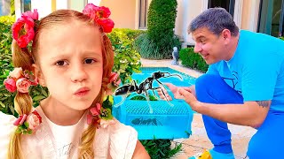 ناستيا تعلم عن الحشرات مع والدها
