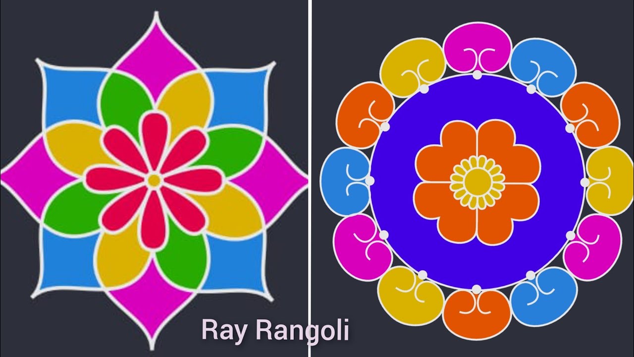 Simple Rangoli designs Daily easy rangoli colour full Rangoli YouTube