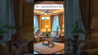 Dad and Electric bill 💀 #catsmemes #catmeme  #relatable #relationship