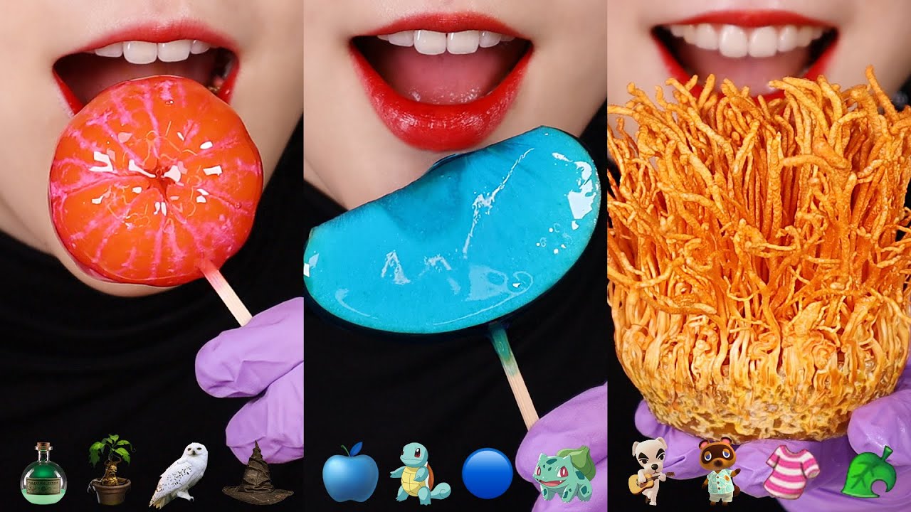 15MINUTES EMOJI FOOD ASMR COMPILATION FOR SLEEP, RELAXING EATING ASMR 🍏