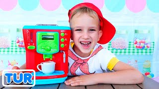 Vlad Ve Nikita Pişirme Oyuncakları Ile Oynamak Taklit