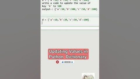 Updating Values in Python Dictionary || Python Dictionary # Python # shorts