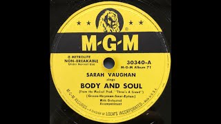 Body And Soul /You;re Not The Kind / Sarah Vaughan