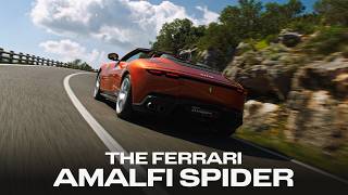 At the wheel of the Ferrari Amalfi Spider