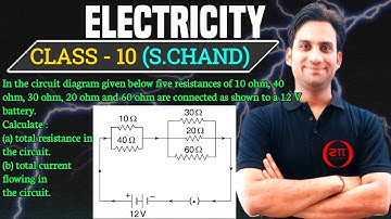 In the circuit diagram given below five resistance of 10Ω, 40 Ω, 30 Ω, 20 Ω, and 60 Ω are connected