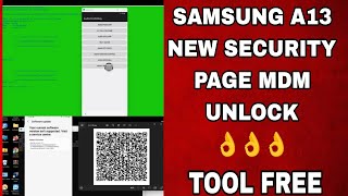 Samsung A13,A14 A135F,A145F MDM KG Permanent QR code ADB enable || new Security || #GSMGULFAM