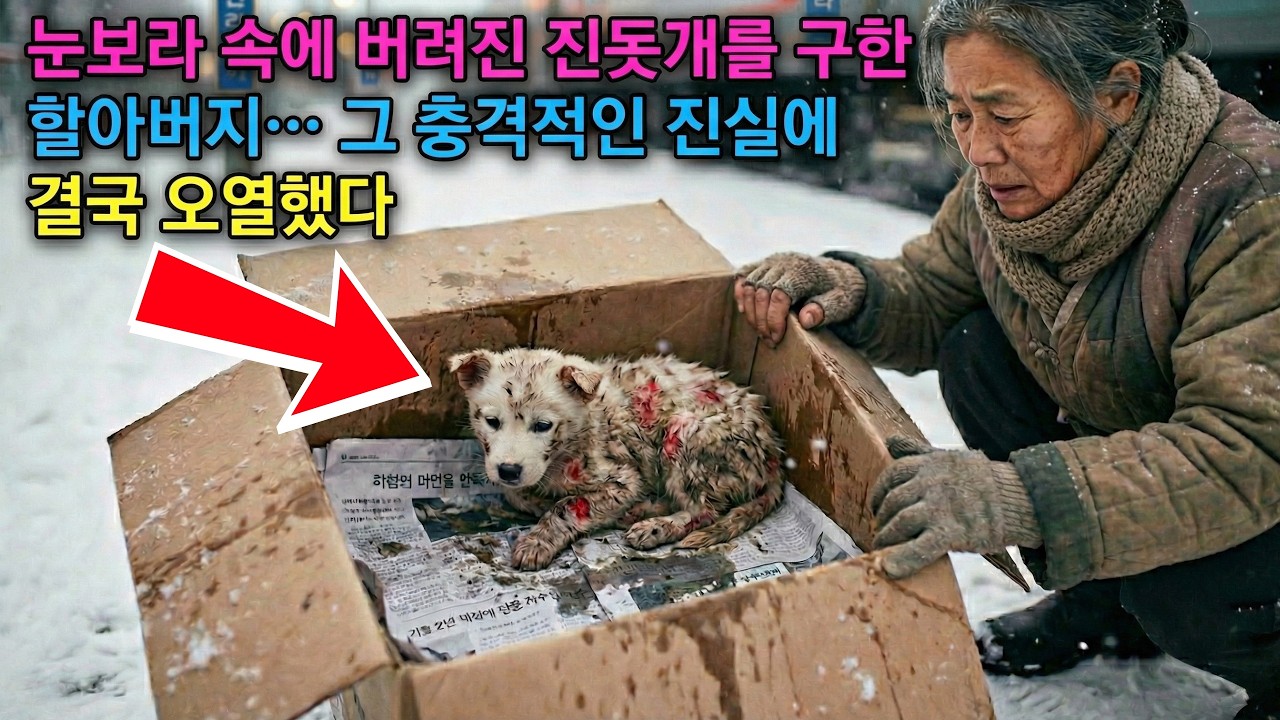 눈보라 속에 버려진 진돗개를 구한 할아버지… 그 충격적인 진실에 결국 오열했다