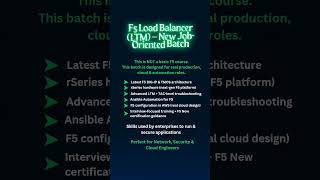 F5 Load Balancer (LTM) – New Job-Oriented Batch | Hurry Up #shorts