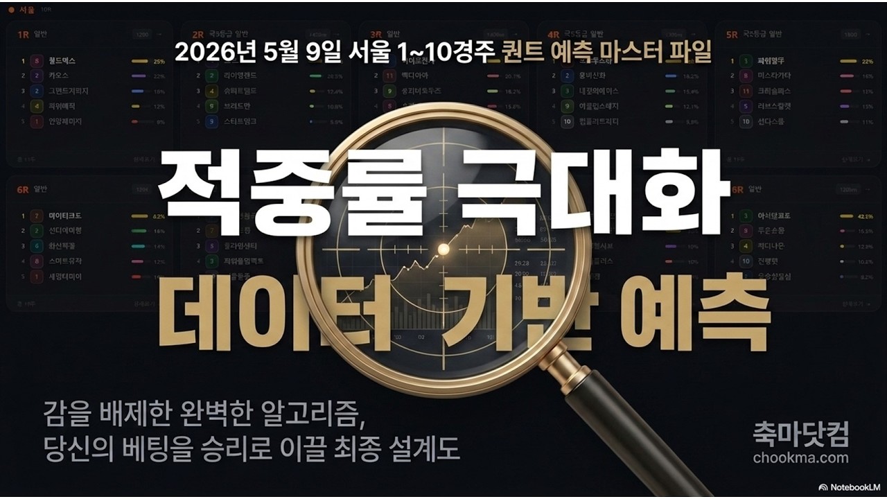 5월9일 경마예상❇️렛츠런파크 서울🔥토요경마예측📊족집게데이터