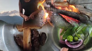 Naga Girl Cooking Anishi With Smoked Pork Organic And Delicious