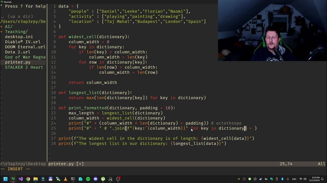Python - The dictionary formatting problem - YouTube
