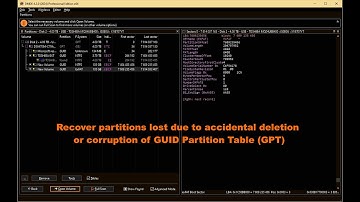 Partition Recovery using DMDE - Damaged / unallocated /corrupt GUID or GPT partition table - Free.
