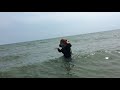 Enjoy swimming with beautiful girl on white sand beach(ឆ្នេរនេសាទ)