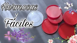 😍 Hermosas MANUALIDADES con Tapas de Plástico / 3 Ideas FÁCILES y Bonitas para DECORAR / DIY