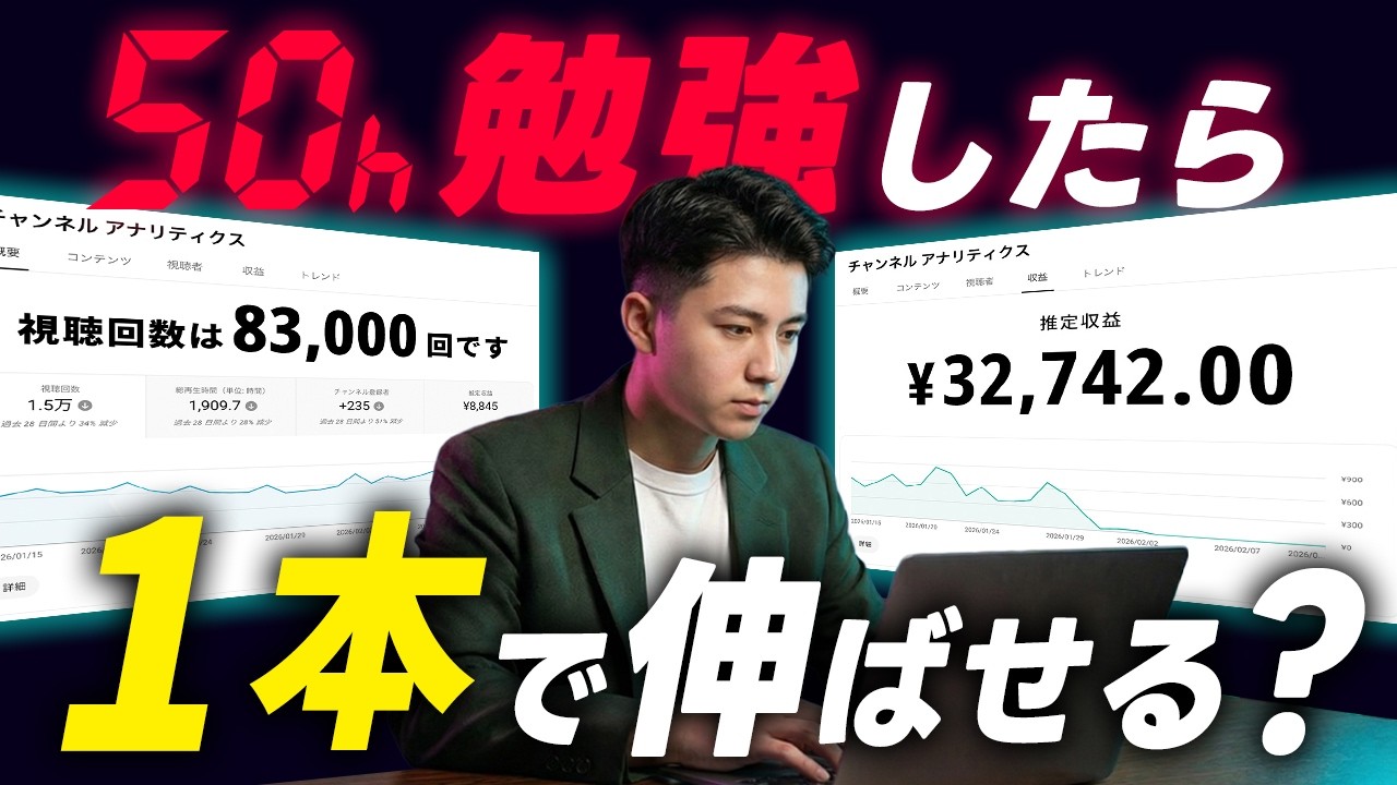 【検証】YouTubeの伸ばし方を50時間勉強したら、1本目から伸ばせる？