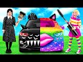 レインボーカーvs 黒い車 チャレンジ | クールなクリエイティブハック 4Teen Challenge