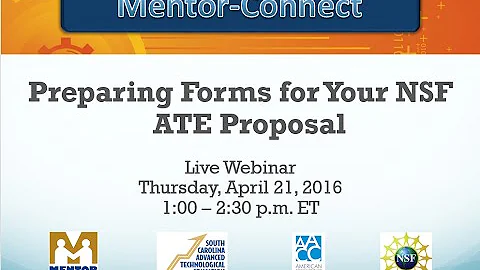 Webinar: Preparing Forms for Your NSF ATE Proposal