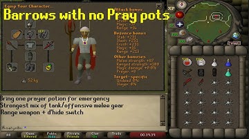 [Quick Guide] OSRS Ironman No Pray Pot Barrows run