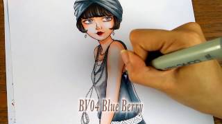 How to color with Copic Markers - Flapper Twirl Speed Coloring