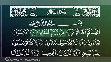 جزء عم/سورة التكاثر بصوت القارئ ماهر المعيقلي