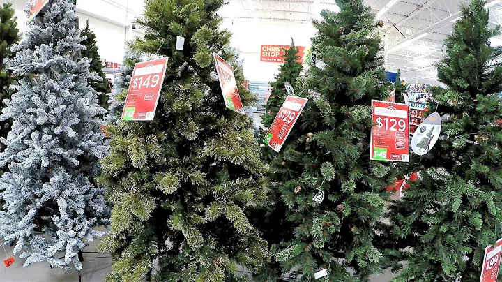 4K CHRISTMAS SECTION AT WALMART - XMas Holiday Shopping Trees Decorations Ornaments (4K resolution)
