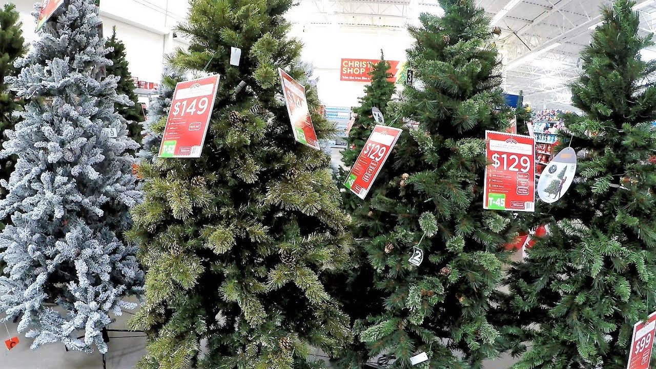 4k Christmas Section At Walmart Xmas Holiday Shopping Trees