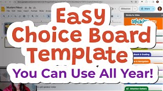 Easy Choice Board Template You Can Use All Year!
