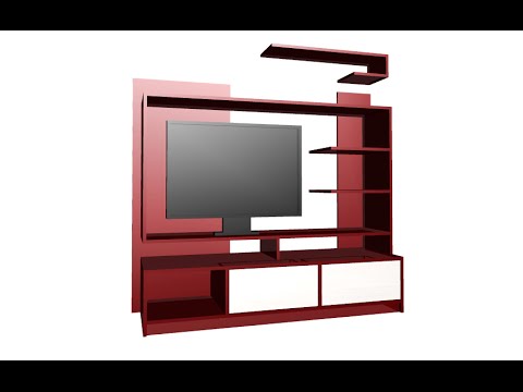 Construir mueble principal para tv led, lcd, pantalla plana centro ... Imágen de estante para tv y radio