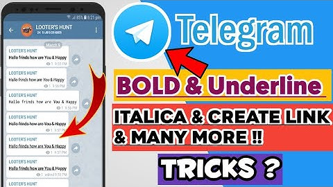 How to Type Text  BOLD & Italic On Telegram | Create Link , Underline ,  Mono | Many Telegram tricks