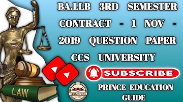 BA.LLB 3rd semester Contract - 1 Nov - 2019 Question paper ccs university